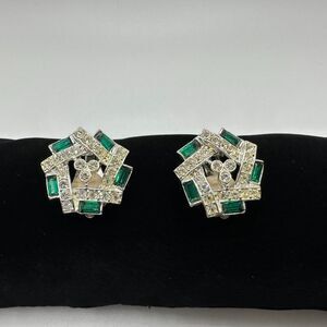 Vintage Sara Coventry Art Deco Clip On Earrings